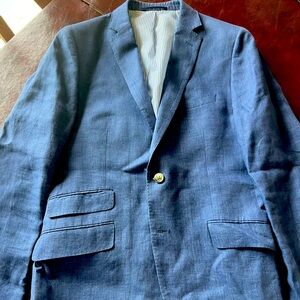 Banana Republic Blue Linen Jacket, Size 40R, Modern Slim Fit